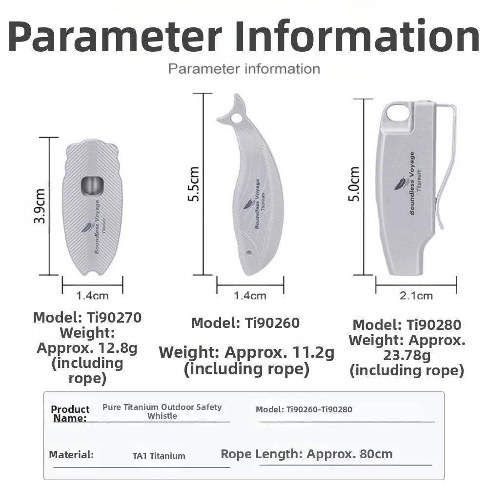 Silbato ligero portátil, multiestilos, Mini silbato de titanio resistente al agua, herramienta EDC para exteriores, silbato para acampar y hacer senderismo - imagen 2