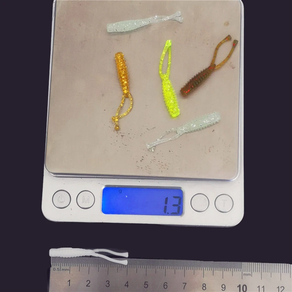 SWOLFY Ajing-señuelo de pesca suave, 20 piezas, 0,26g, 4cm, silicona, lubina, cola doble recta, pez roca, Swimbait, cebos de Jigging, gusano - imagen 4