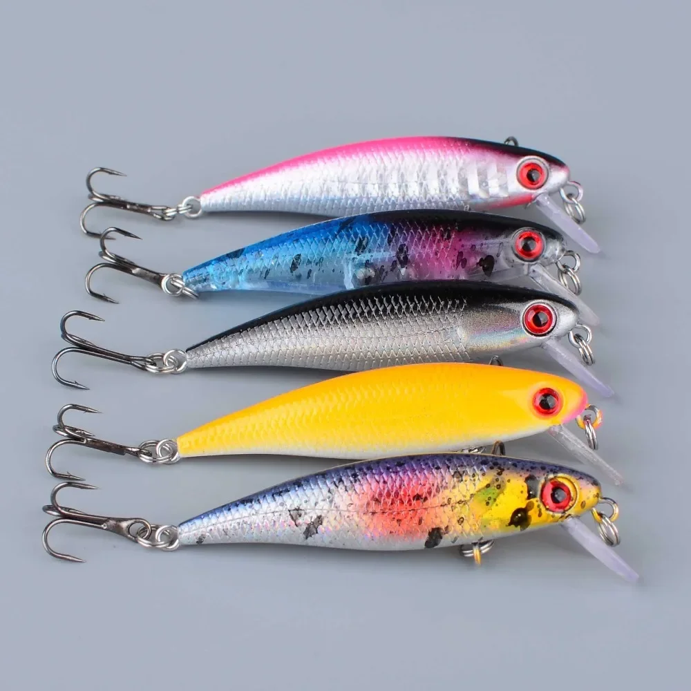5 uds Minnow señuelo de Pesca cebo duro Wobbler Jig cebo Crankbait carpa lubina rayada Pesca aparejos de Pesca SwimBait - imagen 5