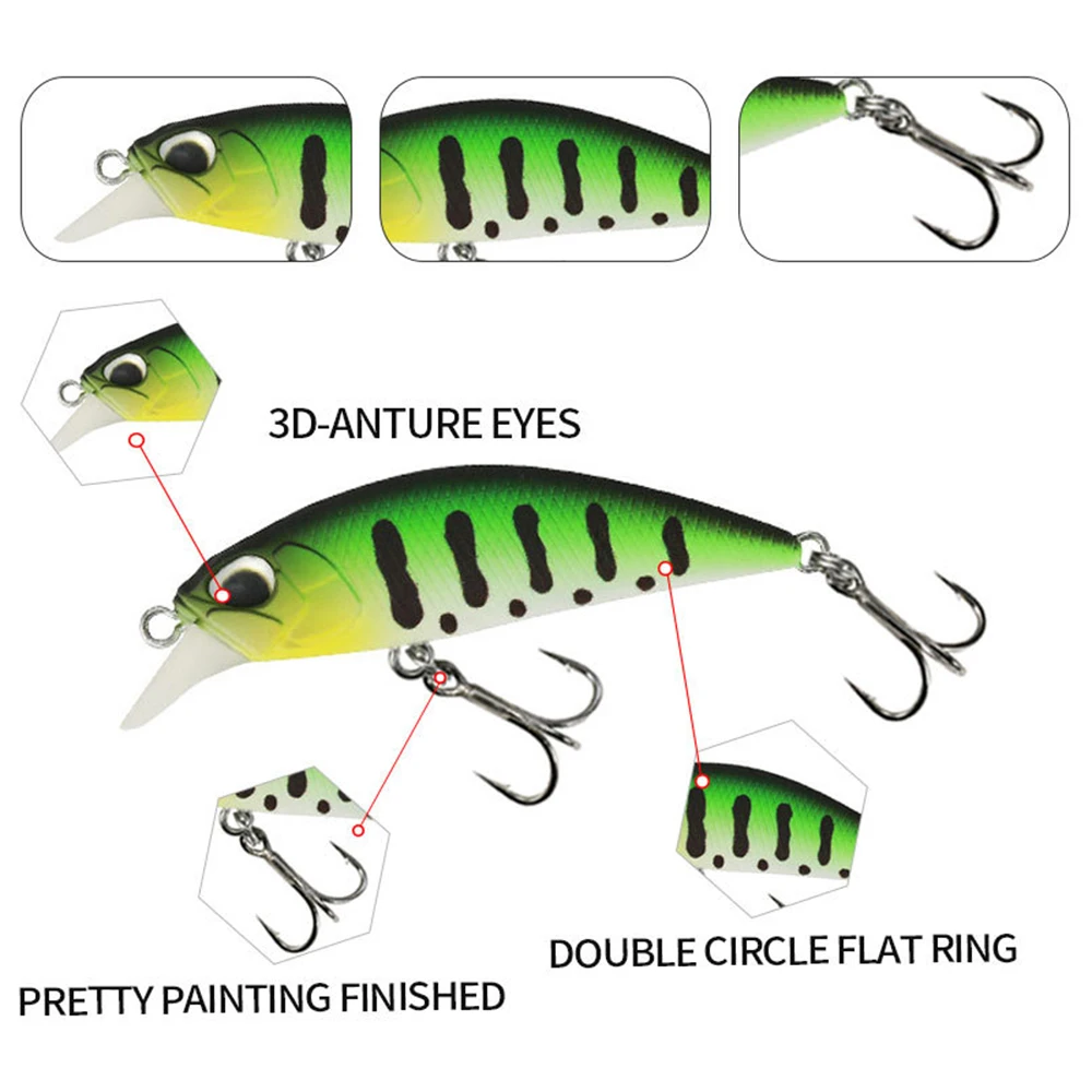 Señuelo de pesca de 5cm y 4,6g, cebo duro Artificial que se hunde, Micro Minnow, Wobbler, Jerkbait, cebo de flujo de tamaño pequeño para lubina, trucha, MN702 - imagen 5