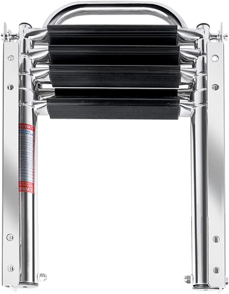 Escalera telescópica para barco de 4 escalones con mango y cerradura de resorte tipo prensa para lanzamiento de natación, accesorio portátil para barco - imagen 2