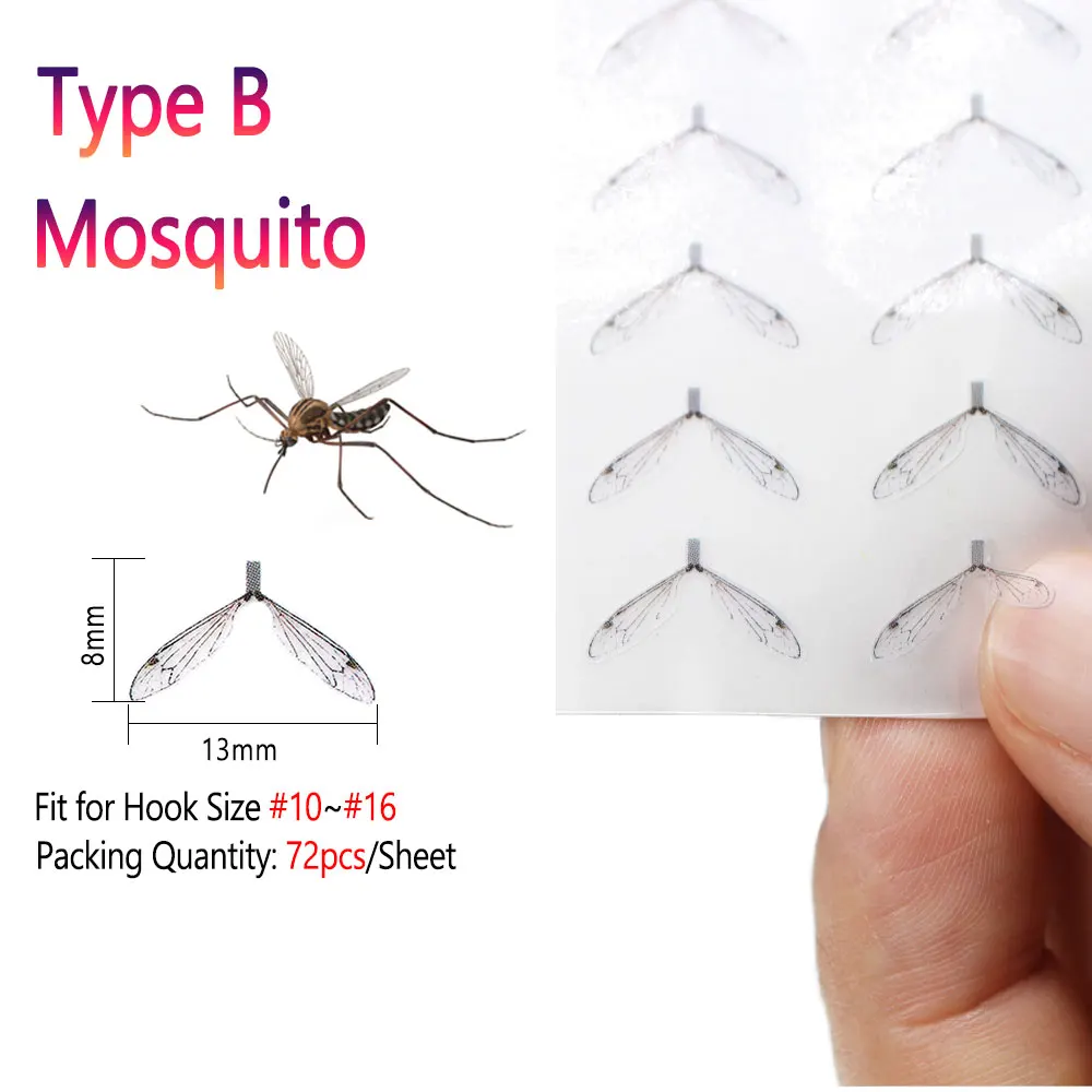 Bimoo-señuelo de pesca de trucha, Material de atado de moscas, precortado, ala de insectos realista Stonefly Mayfly Ladybug Wasp - imagen 3