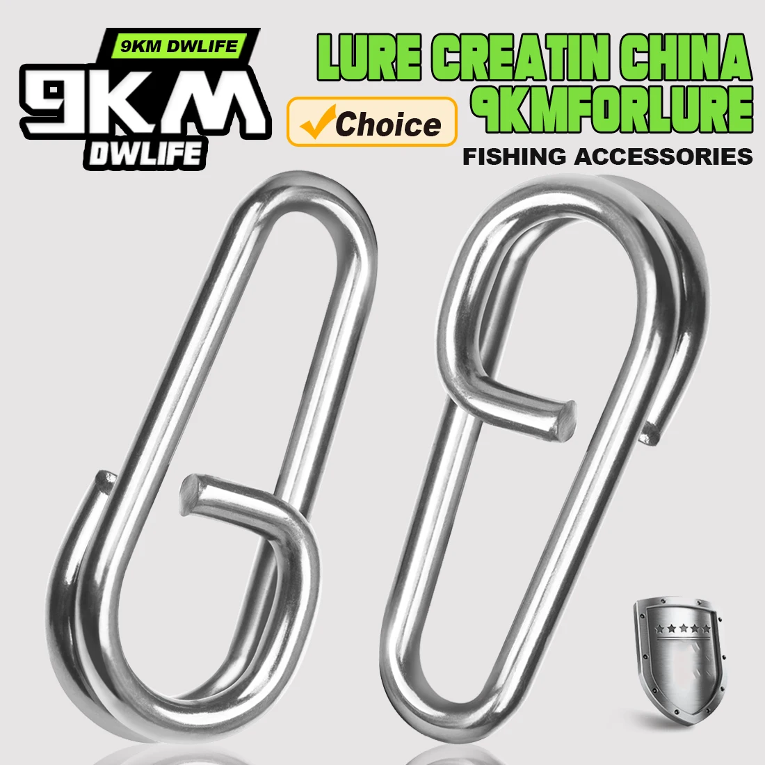 9KM 50 Uds. Conectores de Señuelos de Pesca ovalados a presión anillos divididos de pesca en agua salada Snap de acero inoxidable