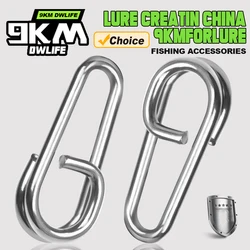 9KM 50 Uds. Conectores de Señuelos de Pesca ovalados a presión anillos divididos de pesca en agua salada Snap de acero inoxidable
