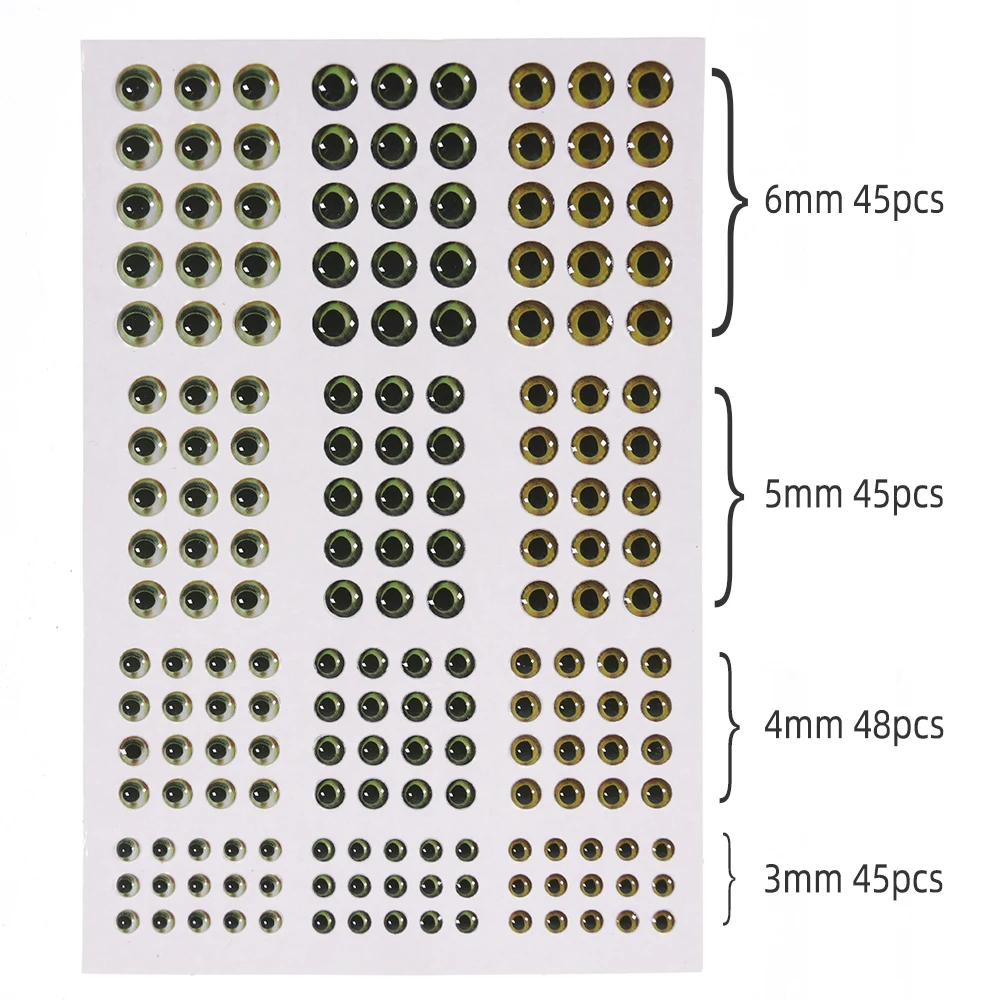 ICERIO-Ojos de señuelo de pesca de 69/183 piezas, 3mm ~ 10mm, ojo de pez epoxi holográfico 3D para pesca con mosca, Crankbait, Minnow, accesorios de bricolaje - imagen 3
