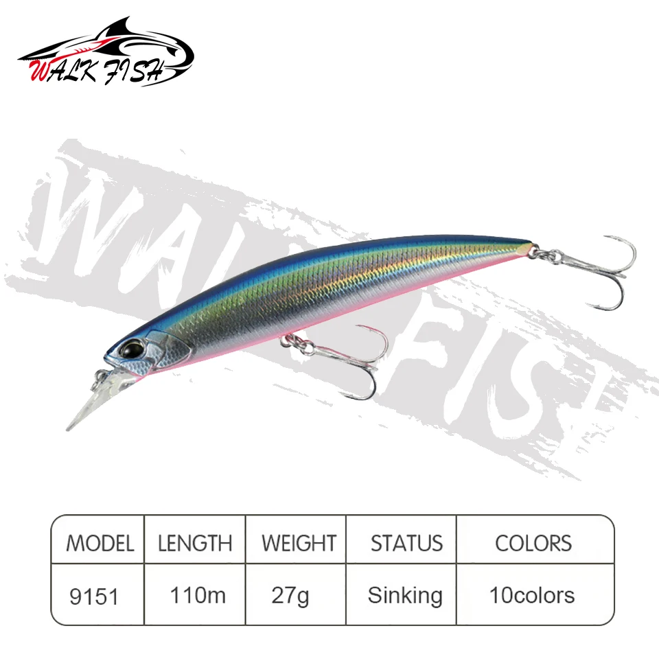 Señuelo de pesca de 110mm y 27g, cebo duro de alta calidad, Wobblers de acción - imagen 2