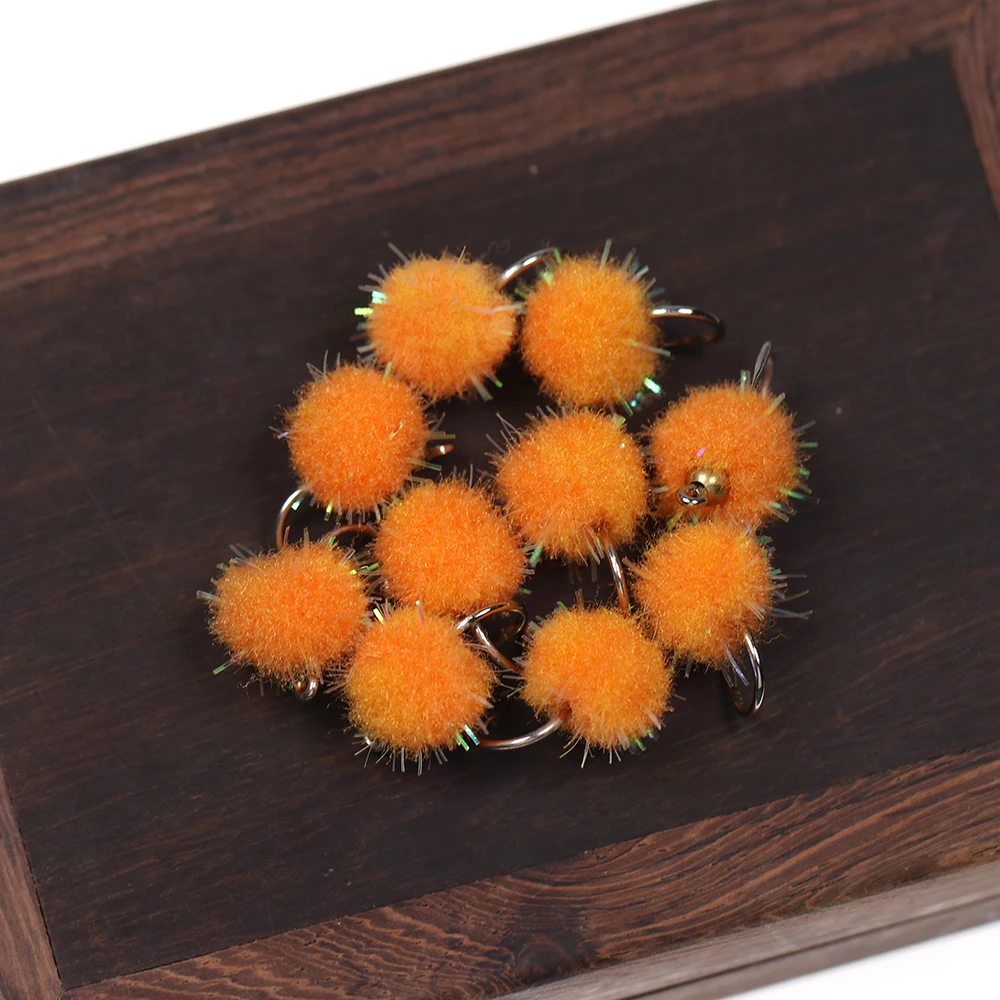 ICERIO 10 Uds latón Beadhead huevo moscas salmón pescado huevos trucha pesca mosca señuelo cebos - imagen 3