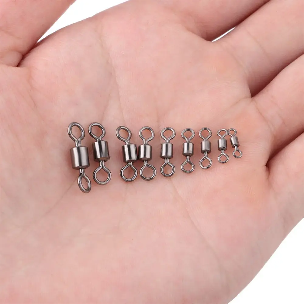 Accesorios de aparejos de pesca de barril de rodamiento, conector giratorio de pesca, conector de pesca de anillo sólido - imagen 3