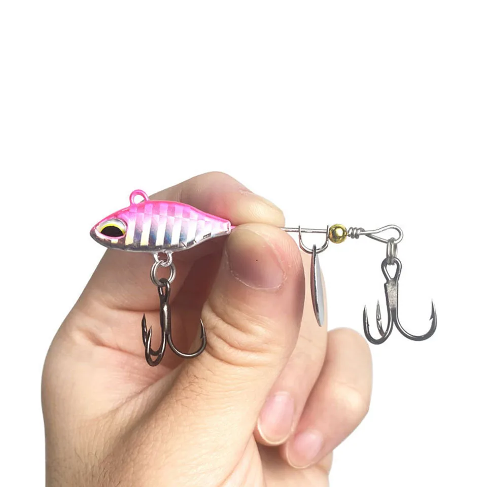 WALK FISH-señuelo de pesca VIB de tiro largo, cebo duro Artificial giratorio, cuchara de vibración, Swimbait, cola giratoria, 1 piezas, 9/12/15G - imagen 4