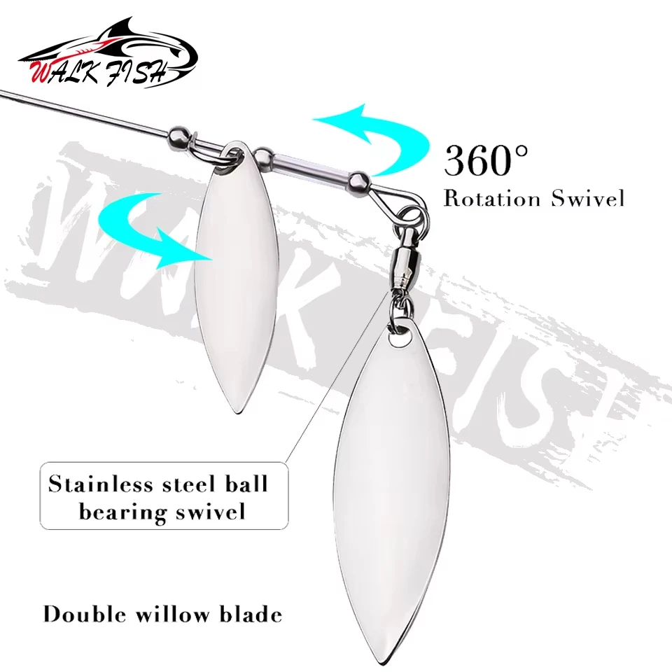 WALK FISH 1 Uds 10g 14g 18g Chatter Spinner cebo señuelo de pesca Buzzbait Metal barbudo hombre borla lentejuelas aparejos de pesca antiadherente - imagen 4