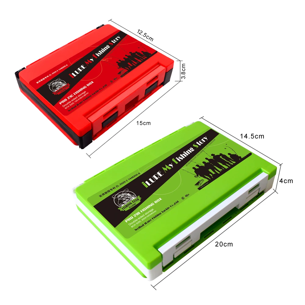 Cajas de pesca, caja de almacenamiento de señuelos de doble cara, organizador de cebo duro, Spinner, caja de herramientas de plástico, contenedor, caja de aparejos de gancho para pesca - imagen 4