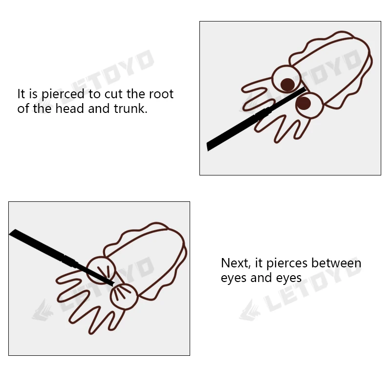 LETOYO-cuchillo de calamar, gancho de calamar, herramientas de pesca de acero inoxidable, cuerda nerviosa de calamar, pie web de calamar, pulpo, sepia - imagen 2