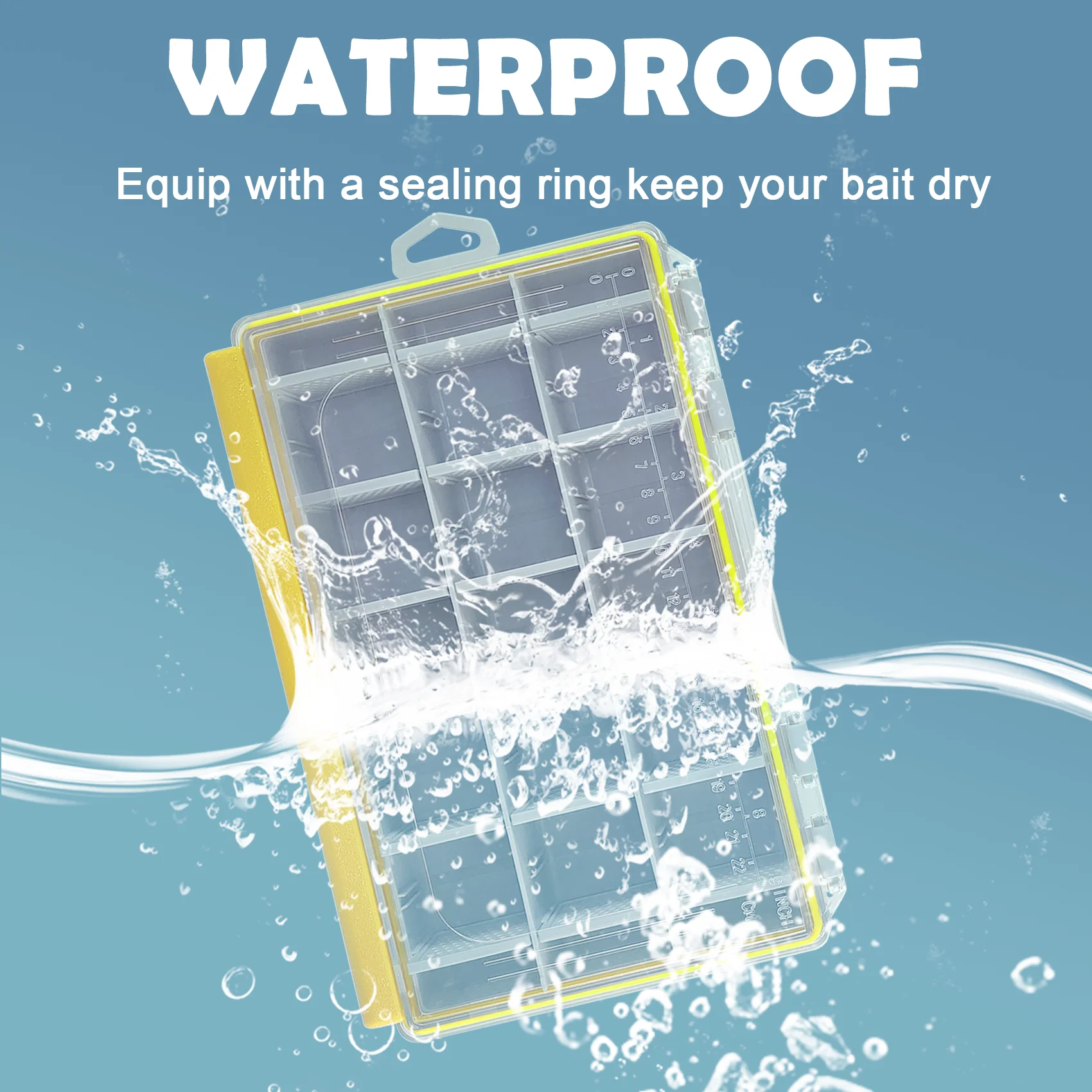 Aventik-caja organizadora de aparejos de pesca impermeable, divisores extraíbles, señuelo resistente y almacenamiento de aparejos terminales, diseño portátil - imagen 3