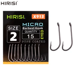 Anzuelo Hirisi X913 carbono PTFE micro púas vástago largo carpa