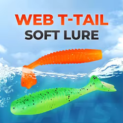 WEIHE 20 piezas pies de pato flotantes cola en T 5,5 cm/6,5 cm cebo suave Luya cebo falso