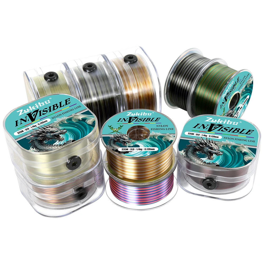 ZUKIBO JIAOLONG-sedal de pesca de nailon, 220M, 350M, monofilamento japonés duradero súper fuerte, línea Mono Invisible de mar de roca/agua dulce - imagen 4