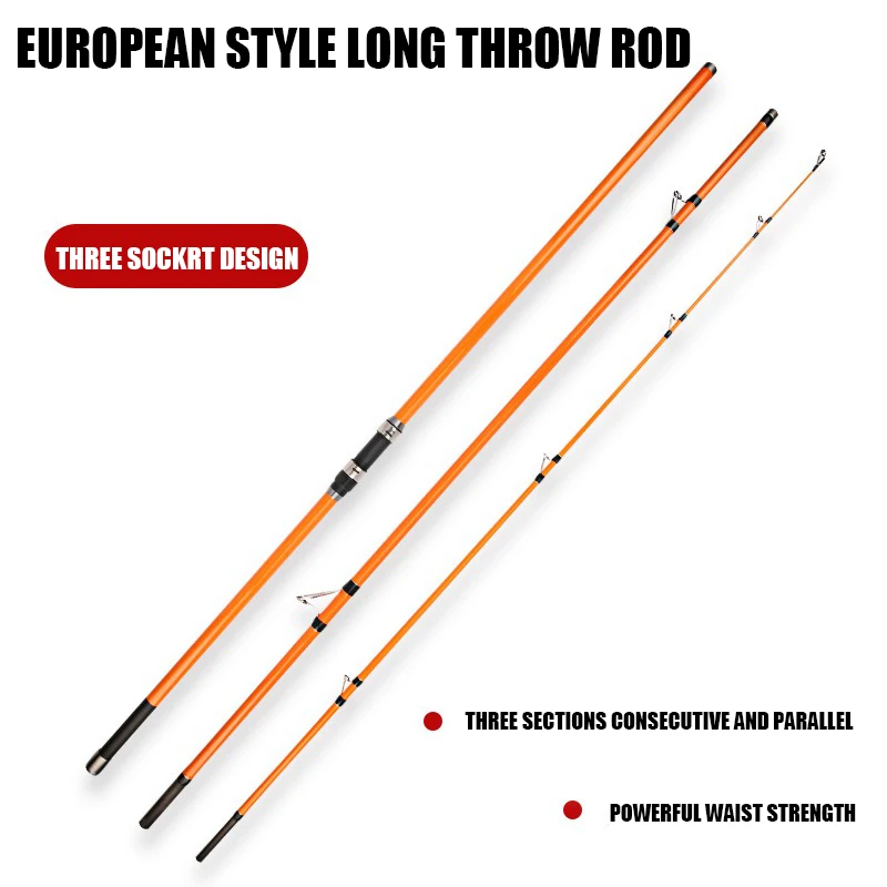 Caña de pescar para Surf, 3,3/3,6/3,9/4,2 M, 35kg, 80-350g, 20-60LB, caña giratoria para Surf de viaje, 3 piezas, caña de pescar de agua salada de carbono - imagen 3