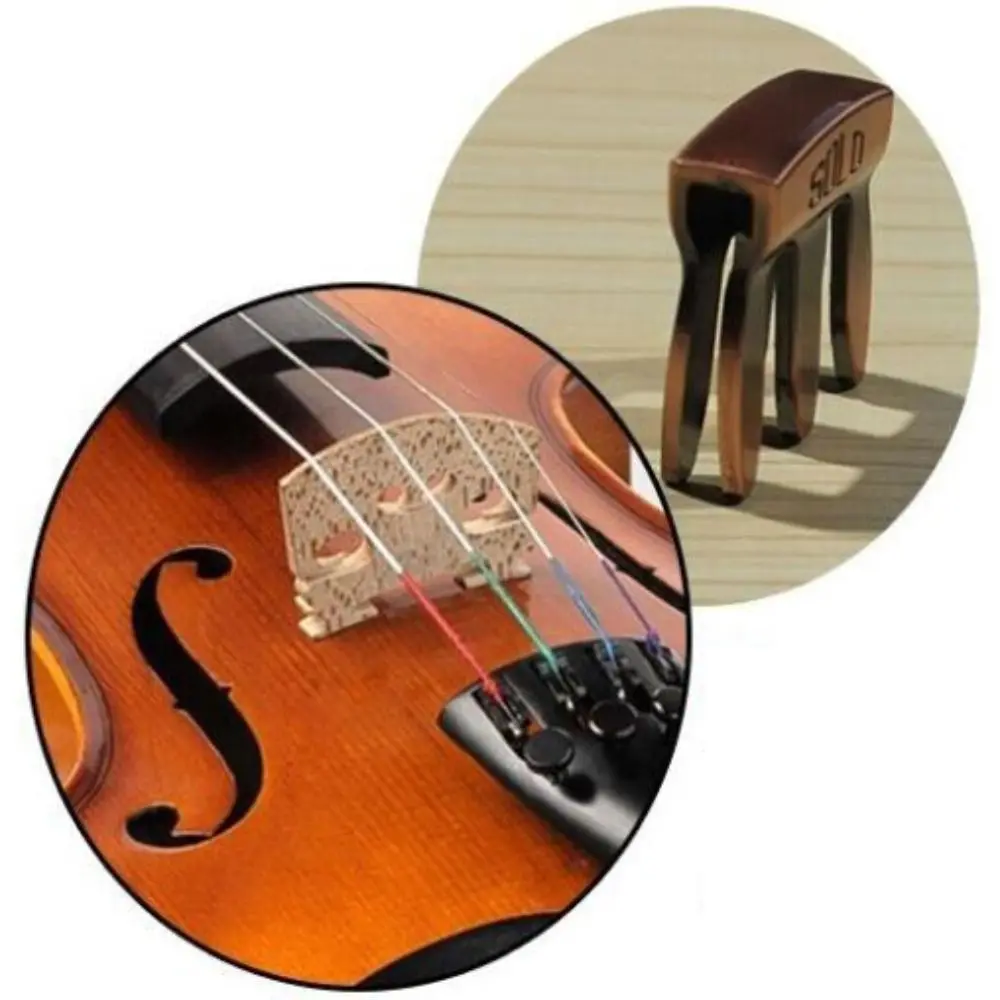 Silenciador de violín de Metal, aleación de aluminio, fácil de llevar, silenciador de violín profesional, duradero, resistente, silenciador de violín de 4 clavijas, 1/2 3/4 4/4 - imagen 4