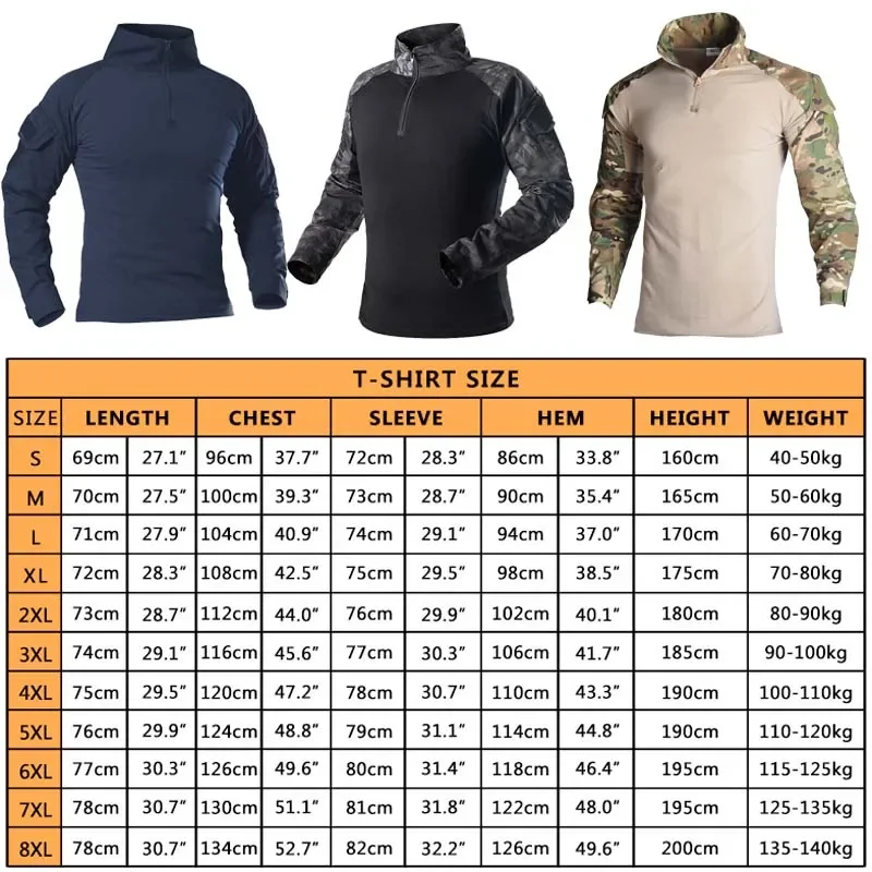 Camisa de combate del Ejército para acampar con almohadillas para hombres, camisas tácticas militares Multicam, manga larga, elástica, Airsoft, senderismo, ropa de caza - imagen 2