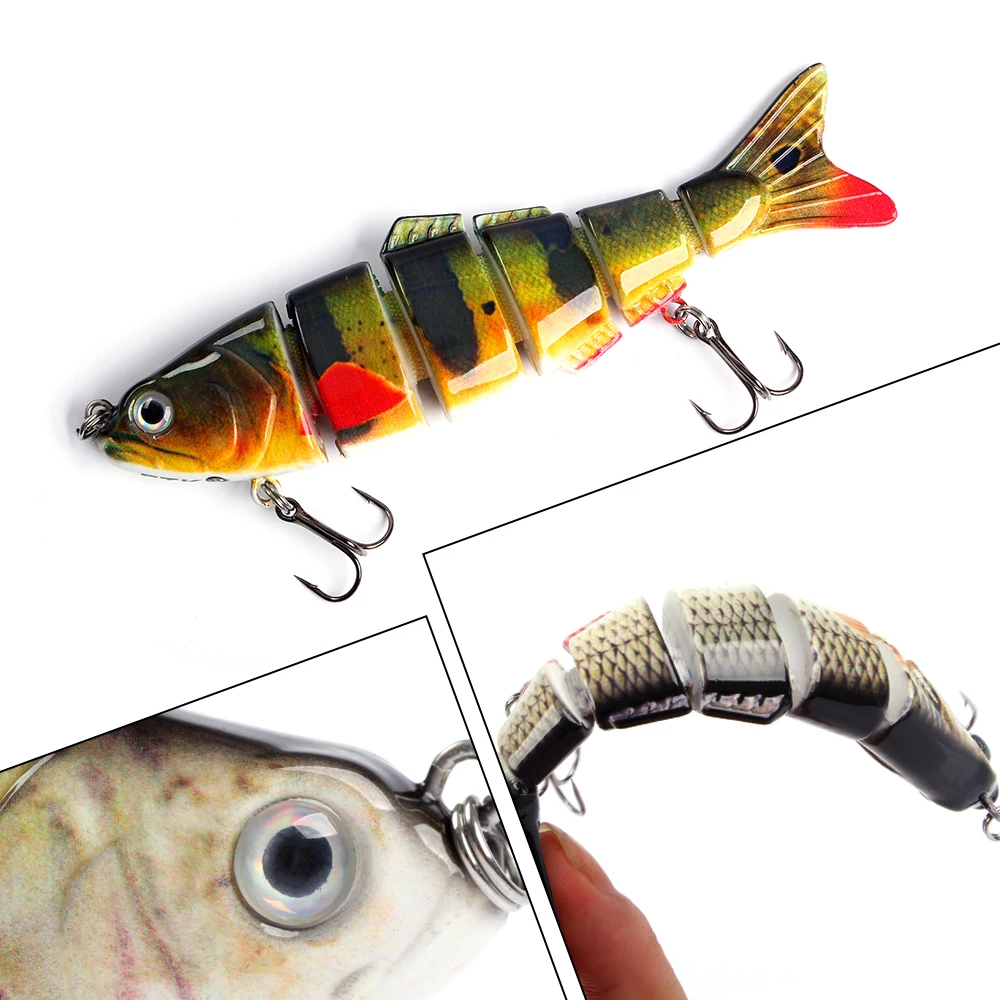 FTK-Señuelos de pesca Wobblers que se hunden, multiarticulados, realistas, para Lucio, Swimbait, Crankbait, pececillo, trucha, lubina, aparejos de cebos de pesca - imagen 5