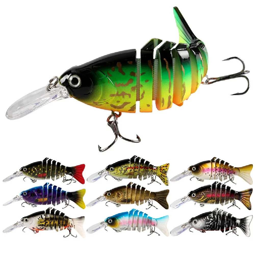 Señuelos de Pesca de natación multisección, 1 piezas, Wobblers, 12cm, 17g, cebo Artificial de lengua larga, SwimBait, Crankbait, JerkBait, aparejos de Lucio - imagen 2