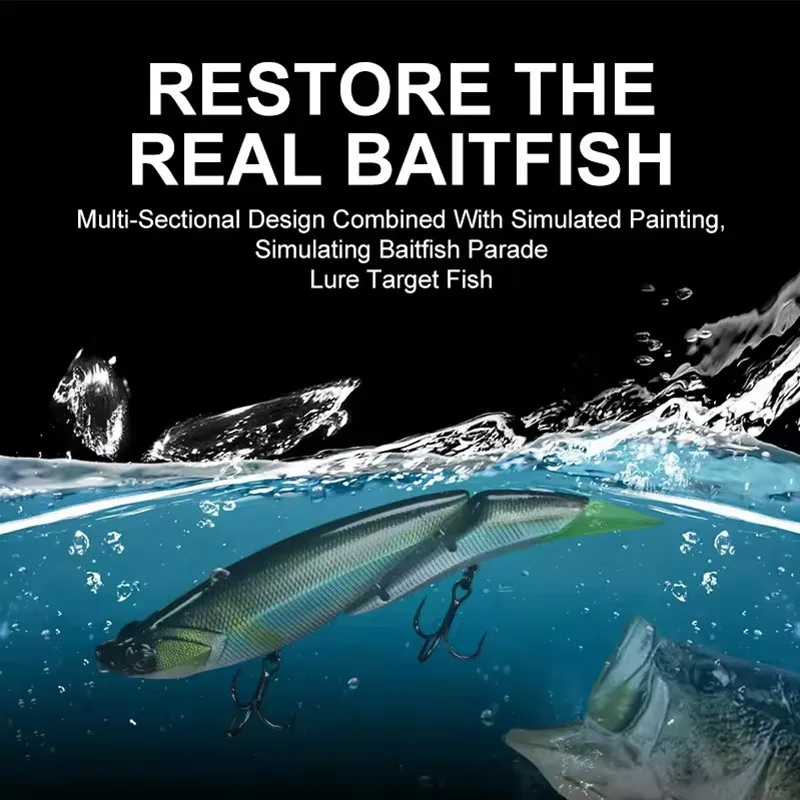 OBSESSION 2 secciones flotante duro SwimBait 55g 190mm agua salada Topwater Wobbler dos colas gran señuelo de pesca gigante DaVinci - imagen 5