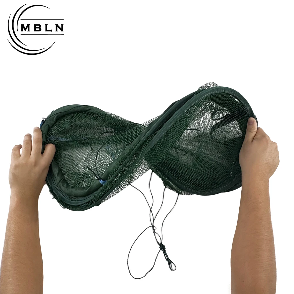 Trampa de pesca plegable de 50 cm: red emergente automática para cangrejos y camarones, trampa de cebo plegable de 5 entradas para peces de río, lago y océano - imagen 5