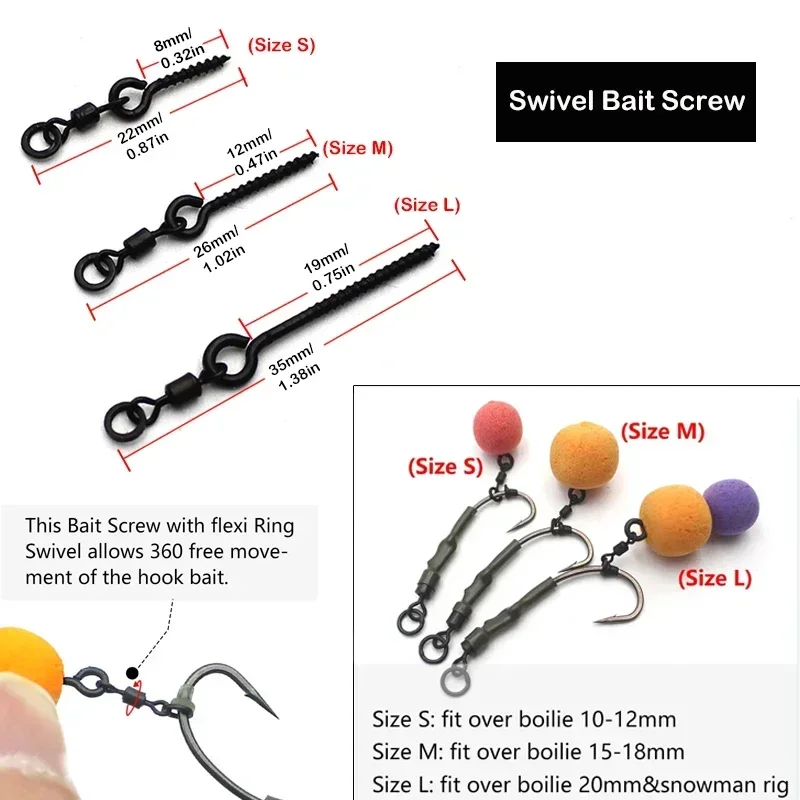 Tornillos cebo micro giratorio para Boilies – Aparejo Chod - imagen 4