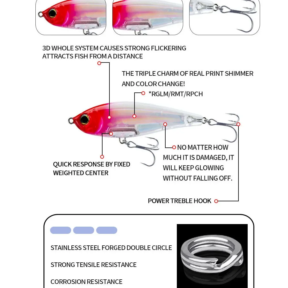 Señuelos de Pesca con lápiz flotante, 110mm, 33g, Twitch costero, cebo duro Artificial, trucha de agua salada, Isca, Pesca, Wobbler, equipo de Pesca - imagen 4