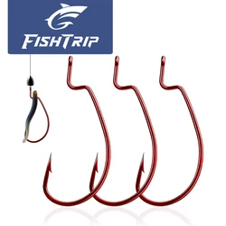 Anzuelos Offset EWG FishTrip Red para lubina