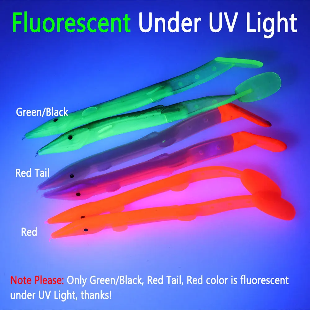 Señuelo de Anguila de plástico suave, 8 Uds., señuelo de pescado con ojo para aparejo Sabiki, Pesca en agua salada, cebo Sot, Wobblers, Pesca, aparejo de Pesca de lubina - imagen 4