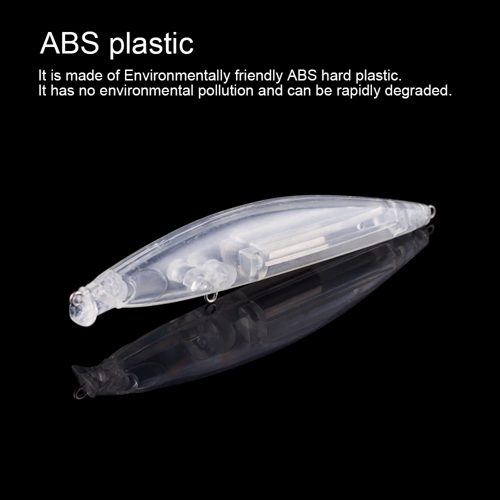 Hanlin-Señuelos de Pesca sin pintar, cebos artificiales en blanco, cuerpo de plástico duro flotante, sonajeros, 10/20 piezas, 12,5 CM, 18,5G - imagen 5