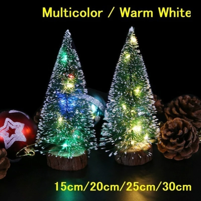 Mini luces LED artificiales para decoración de árboles de Navidad, mesa para Festival, nieve en miniatura, escarcha, decoración de árbol de Navidad, 4 tamaños, 1 ud. - imagen 2