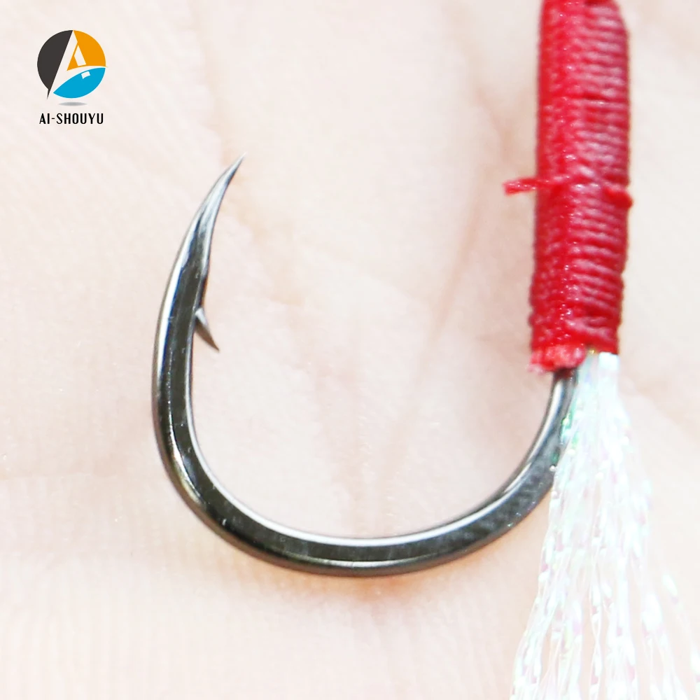 AI-SHOUYU Anzuelos Jigging con púas para vinilo y plumas - imagen 3