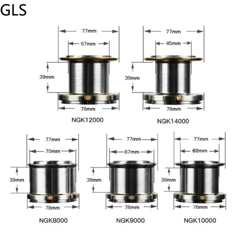 Carrete de pesca con carrete de aleación de aluminio serie 17 + 1BB 8000-14000, carrete de tiro largo duradero 4,8: 1, carretes de pesca para baitcasting - imagen 4