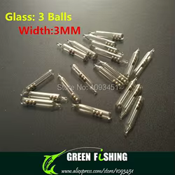 50 Uds 3mm 3 bolas Jig señuelo de pesca sonajeros de vidrio insertar tubo sonajeros sacudir atraer mosca atar atar sonajero de pesca