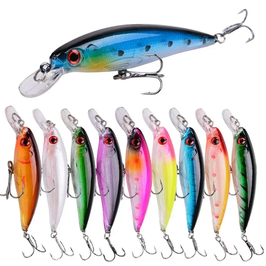 10 Uds juego de Señuelos de Pesca Minnow Crankbait cebo duro Wobbler Señuelos de Pesca Swimbait Kit aparejos Japón carpa pescado aparejos de Pesca - imagen 3