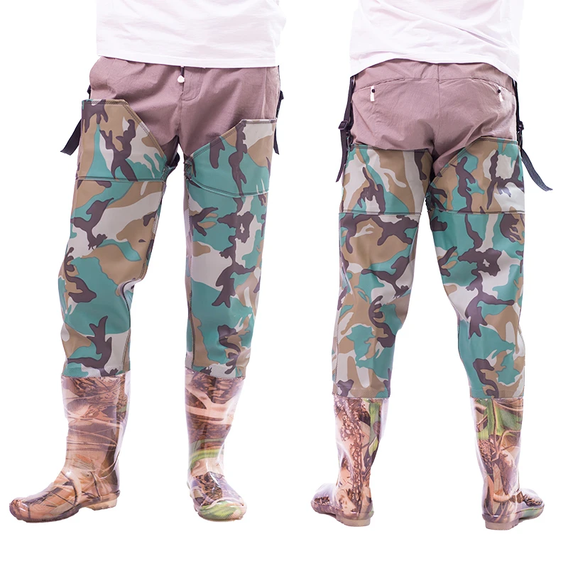 Pantalones de goma para vadear, botas altas antideslizantes, impermeables, transpirables, gruesas, resistentes al desgaste, para pesca y caza al aire libre - imagen 2