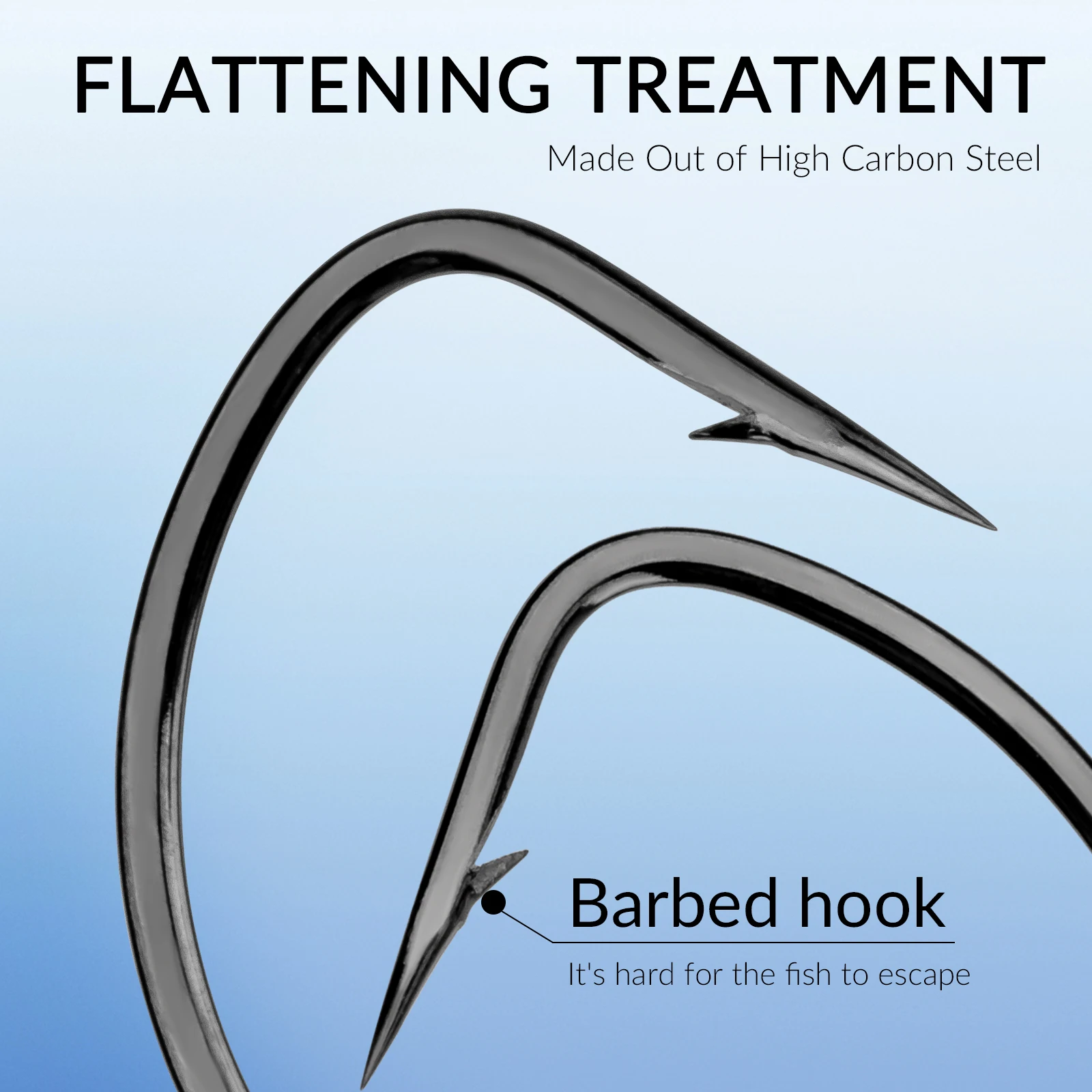 THKFISH 20 piezas anzuelos compensados de acero rico en carbono anzuelos de pesca de manivela ancha para señuelos blandos # 2- # Anzuelo de púas 3/0 para pesca de carpa - imagen 5