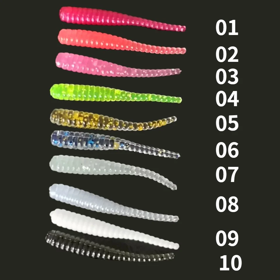 SWOLFY-señuelo suave de 30 piezas, cebo de silicona de 35mm y 0,3g, cola recta, pasador Swimbait, Wobblers, gusano, carpa, aparejos de pesca de roca - imagen 2