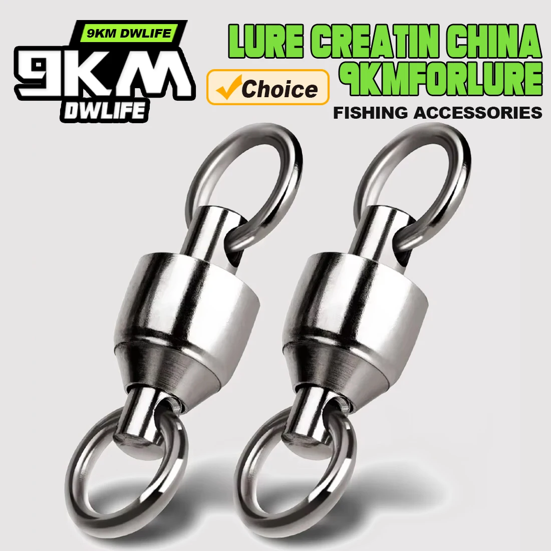 Anillos sólidos giratorios con rodamiento de bolas, conector de pesca resistente de acero inoxidable para agua dulce y salada, paquete de 20 a granel