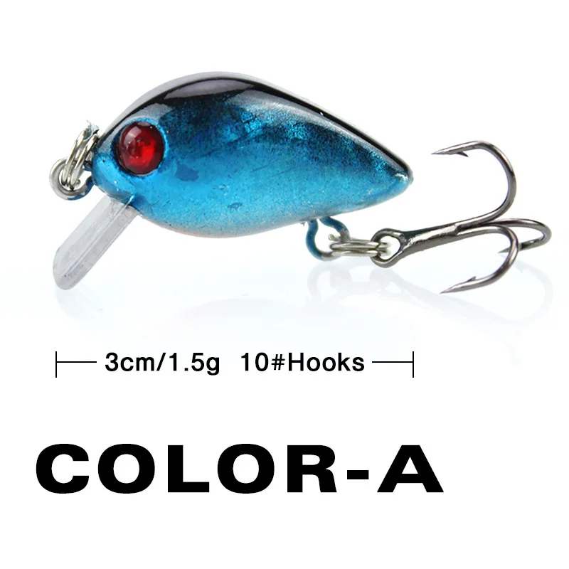 Mini Señuelos de Pesca de pececillo que se hunden, 10 Uds., 30mm, 1,5G, Jerkbaits, cebo Artificial de Peche, señuelo Wobbler para pesca de carpa, lubina y trucha - imagen 4