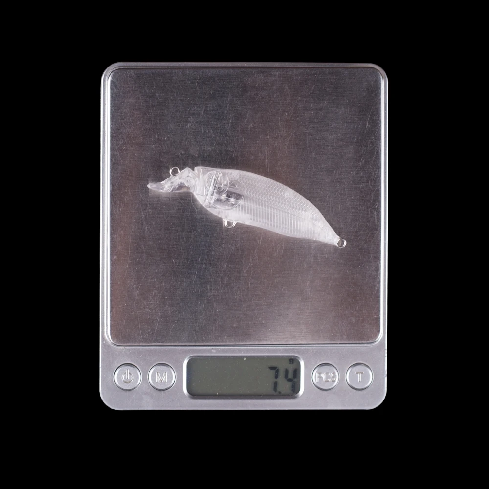 Hanlin-Señuelos de Pesca en blanco, cebo Artificial de plástico duro sin pintar, Wobblers flotantes, aparejos de pesca, bricolaje, 7,5 CM, 7,5G, 10/20 piezas - imagen 3