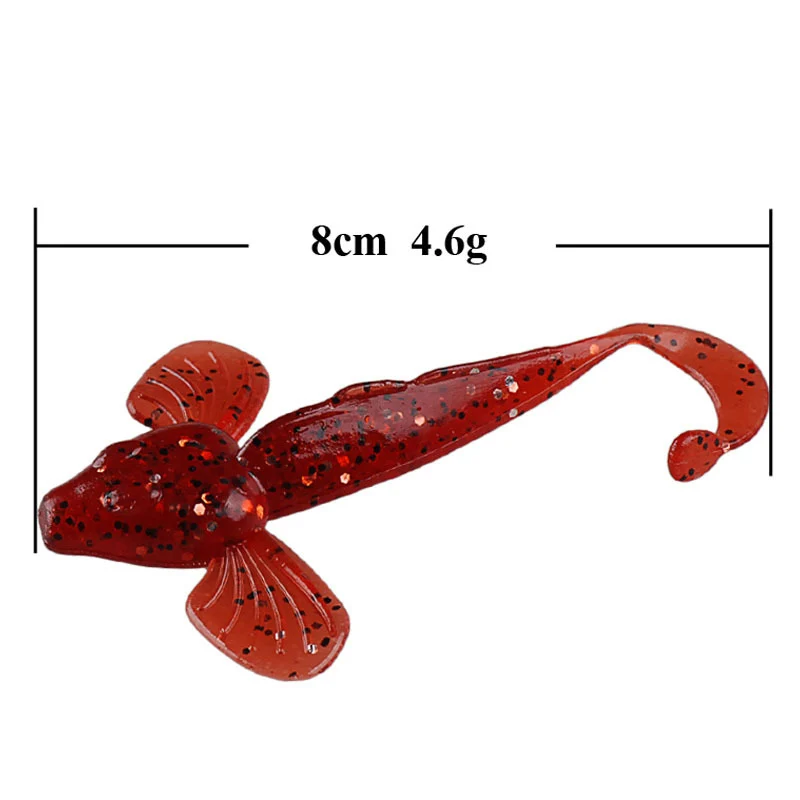 6 unids/set señuelo de pez Artificial pez blando 8 cm 4,6g cebo de pesca Wobblers cebo de silicona agua dulce B146 - imagen 2