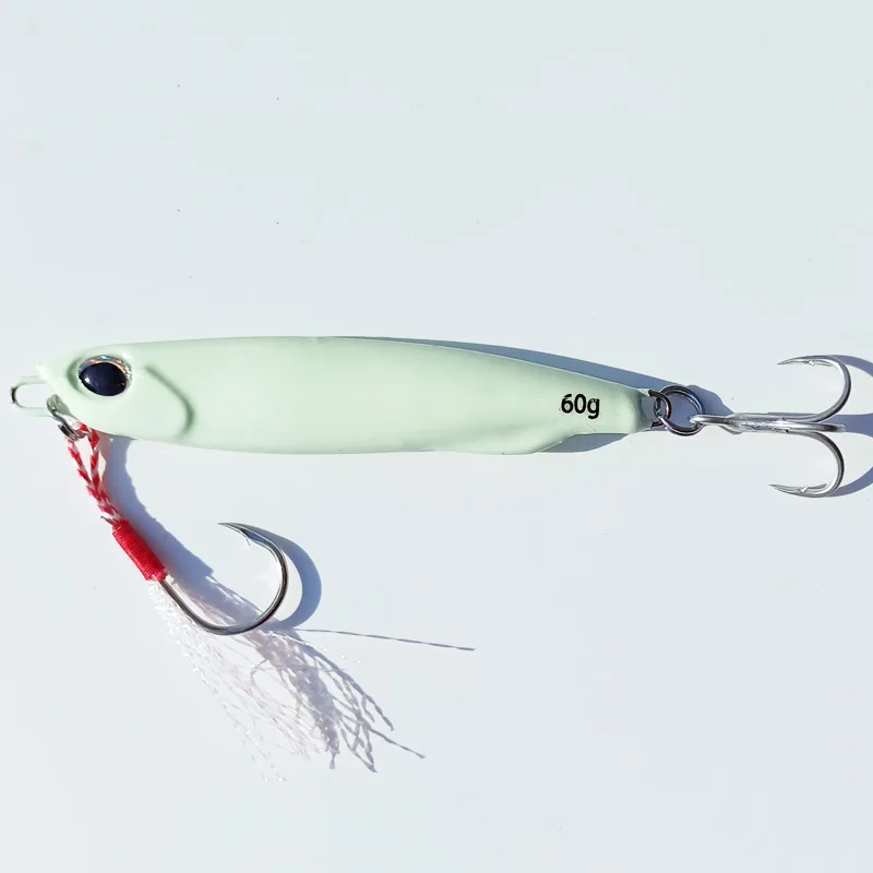 1 unidad 15g20g25g30g40g60g Glow Metal señuelo de caída lenta Shore cuchara plantillas fundidas Leurre cebo Artificial pesca de mar lubina señuelo pescador - imagen 3