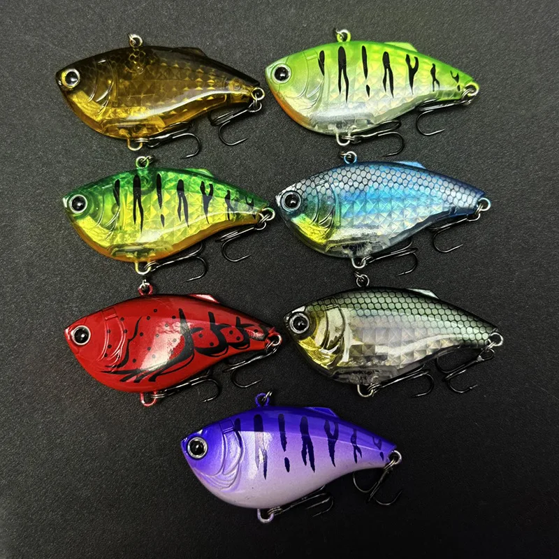7pc 6cm 14,7g 3DR Vibe Crankbait vibración fundición larga hundimiento señuelo de pesca VIB pesca de invierno cebo duro sin labios para Lucio - imagen 4