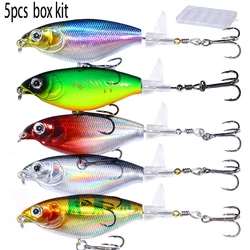Popper Wobbler Topwater lubina – Señuelo artificial cola giratoria