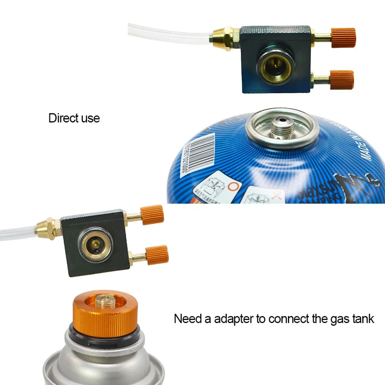 Juego de válvulas de inflado para acampar al aire libre, juego de tubos de inflado de Gas para Picnic con válvula, estándar europeo, herramientas para exteriores - imagen 4