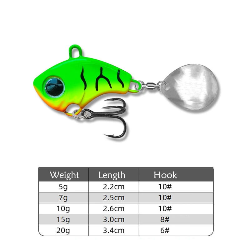 Testar Señuelos de Pesca 5g 7g 10g 15g 20g oscilantes giratorios de Metal Vib cola de vibración cebos duros artificiales Jig Spinner cuchara Pesca - imagen 2