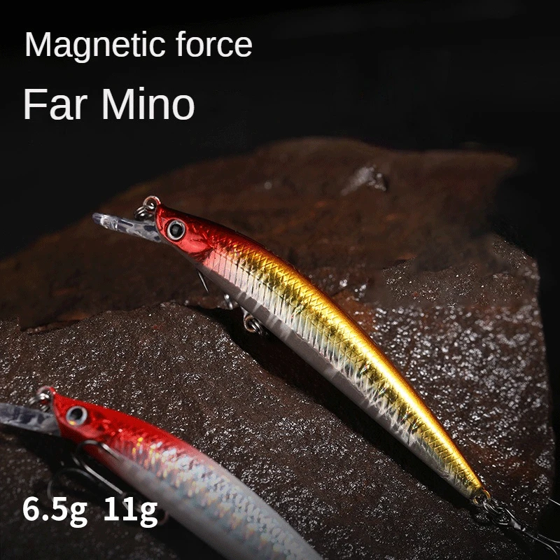 Señuelo de pesca de Minnow, cebo de fundición larga de acero magnético de 8cm/10cm, cebos de Megabass de hundimiento lento, Wobbler flotante, perca de Lucio, 2 piezas - imagen 3